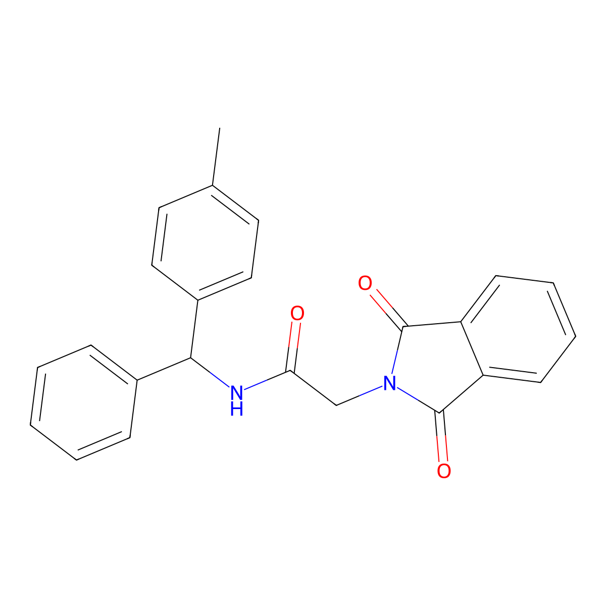 2-(1,3-dioxoisoindol-2-yl)-N-[(4-methylphenyl)-phenylmethyl]acetamide molecular structure, CAS 371925-86-9