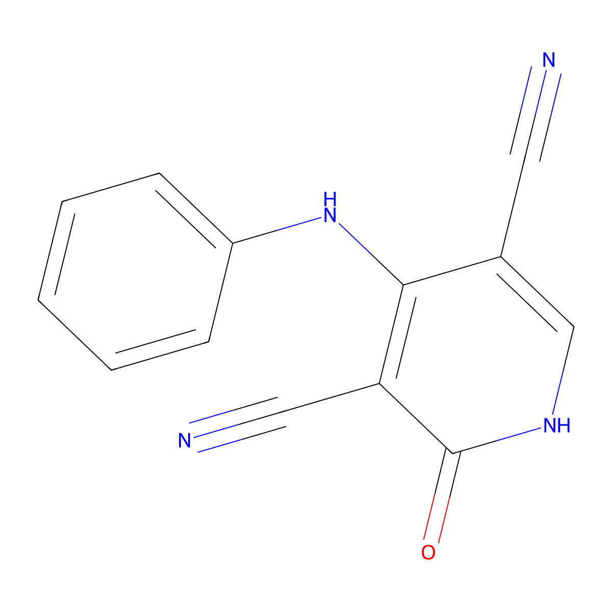 2-Oxo-4-(phenylamino)-1,2-dihydropyridine-3,5-dicarbonitrile molecular structure, CAS 371926-03-3