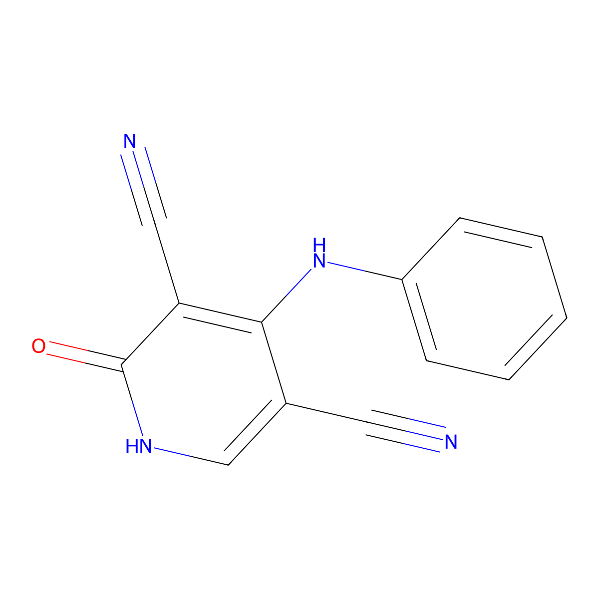 2-Oxo-4-(phenylamino)-1,2-dihydropyridine-3,5-dicarbonitrile molecular structure, CAS 371926-03-3