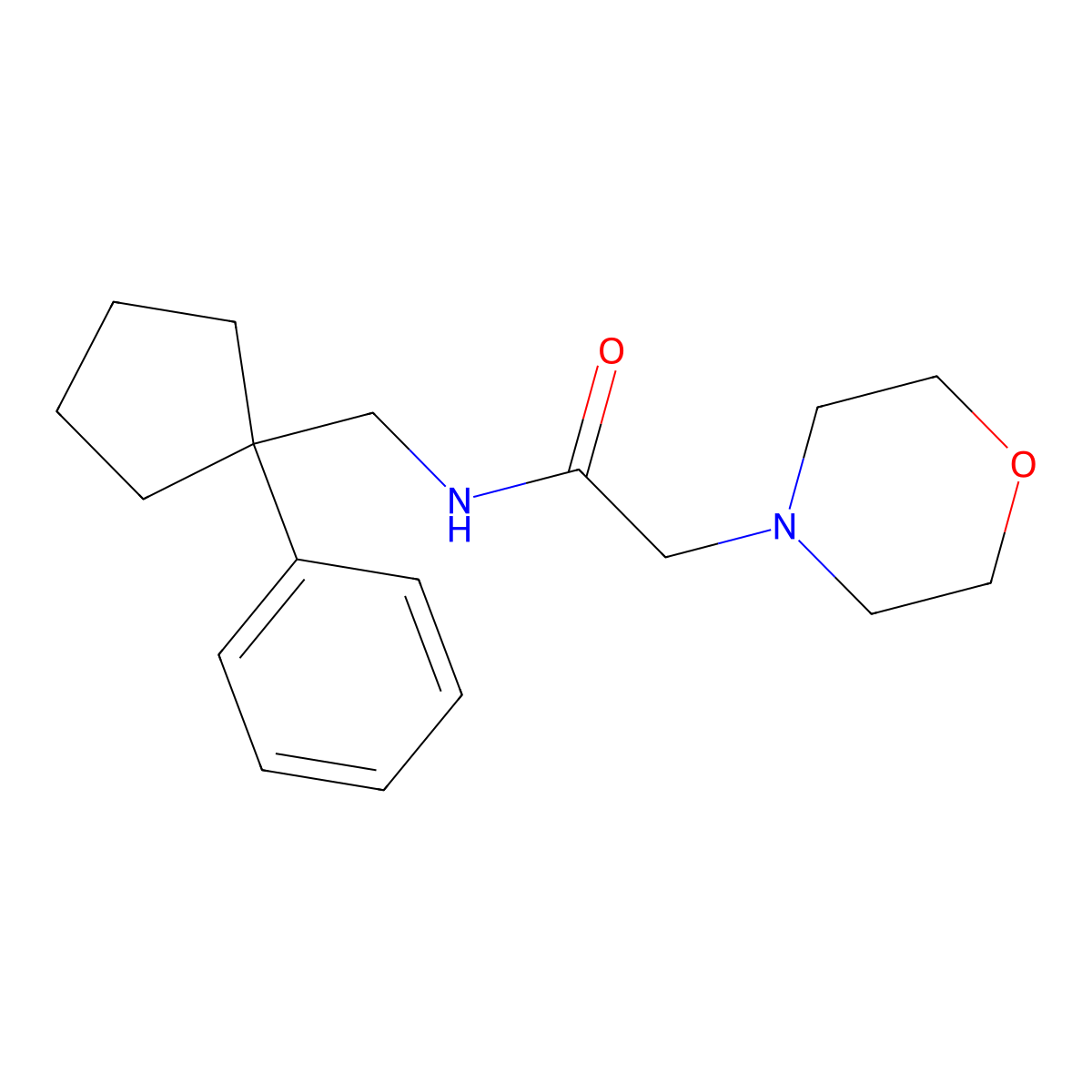 2-morpholin-4-yl-N-[(1-phenylcyclopentyl)methyl]acetamide molecular structure, CAS 371926-10-2
