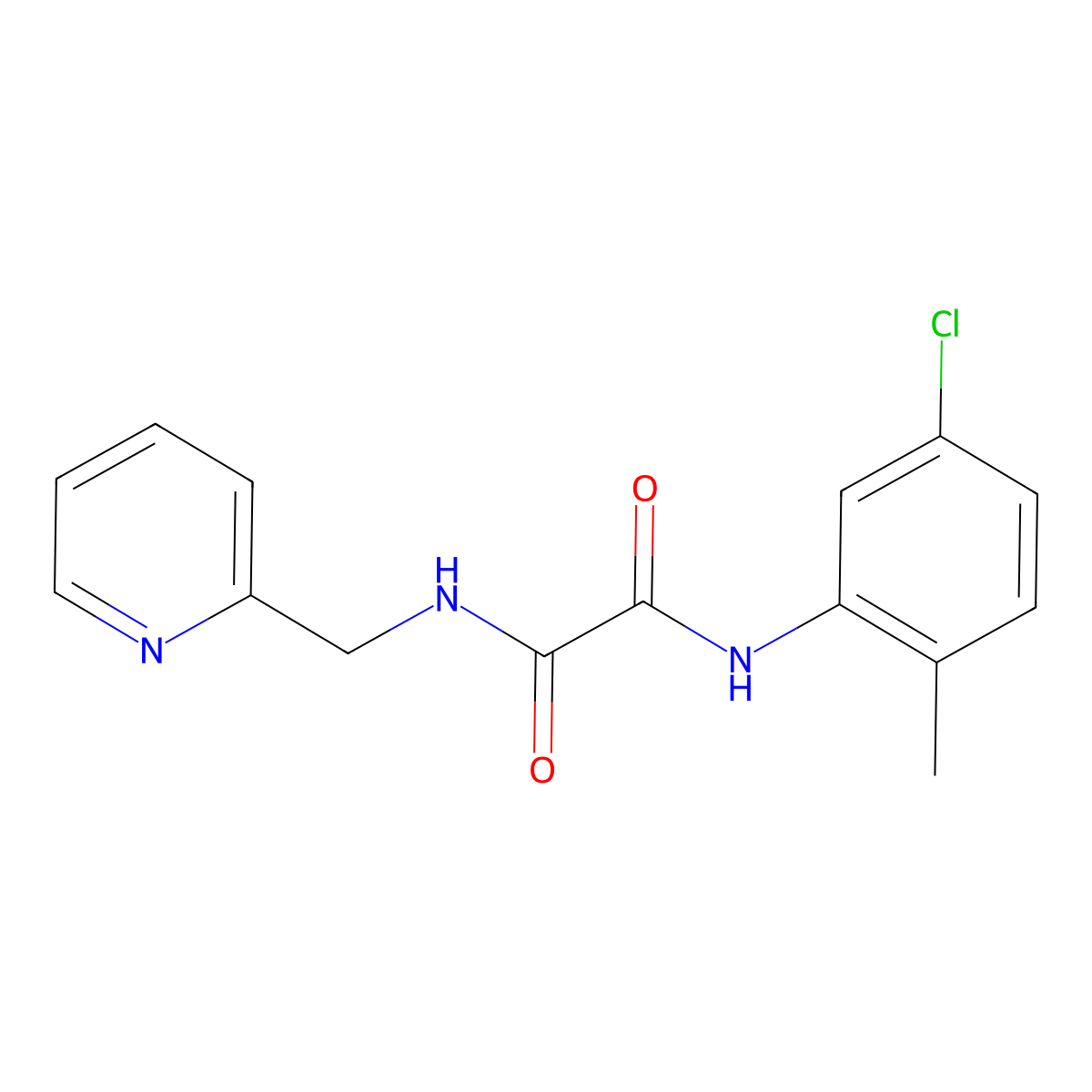 N'-(5-chloro-2-methylphenyl)-N-(pyridin-2-ylmethyl)oxamide molecular structure, CAS 371929-01-0