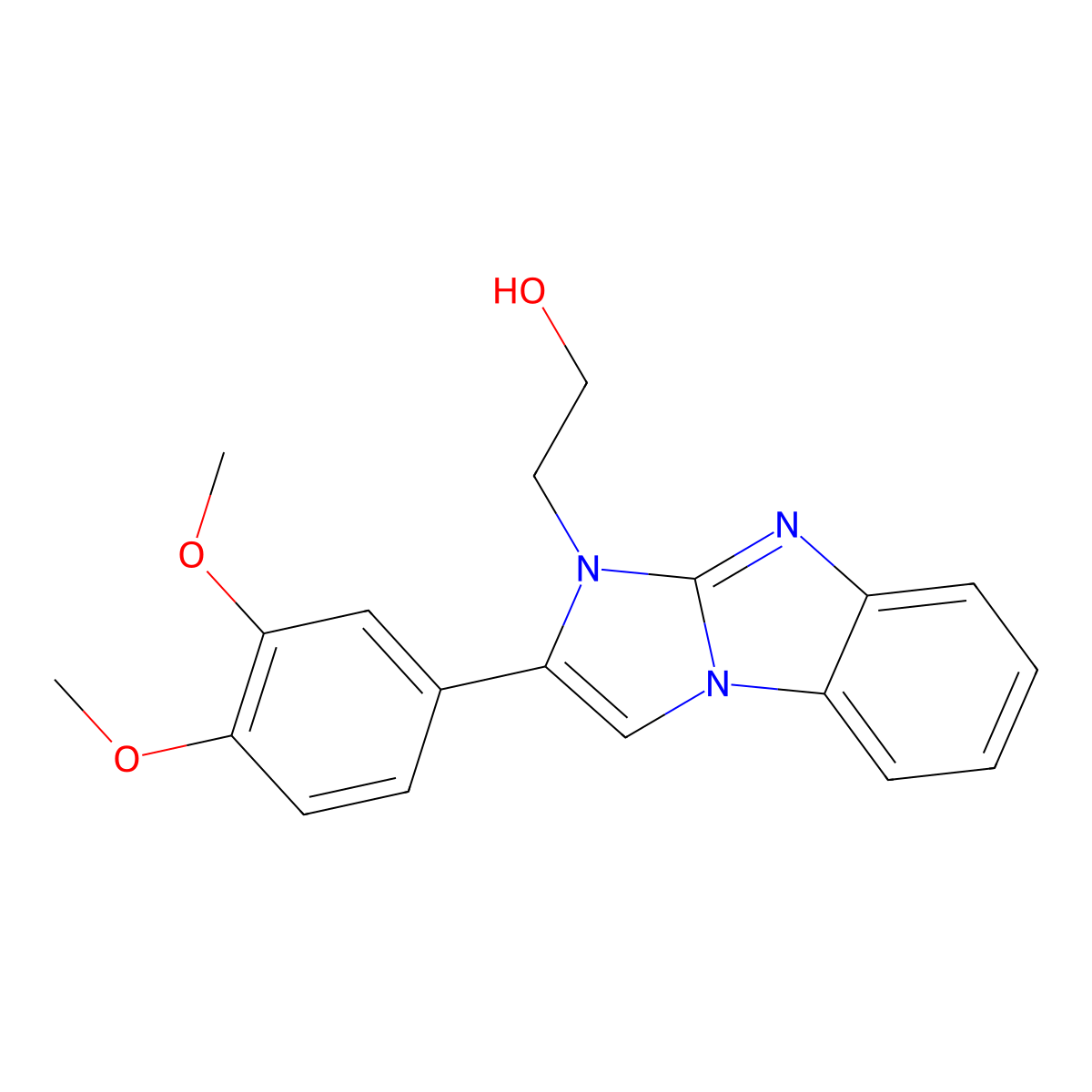 2-[2-(3,4-Dimethoxyphenyl)imidazo[1,2-a]benzimidazol-3-yl]ethanol molecular structure, CAS 371930-24-4