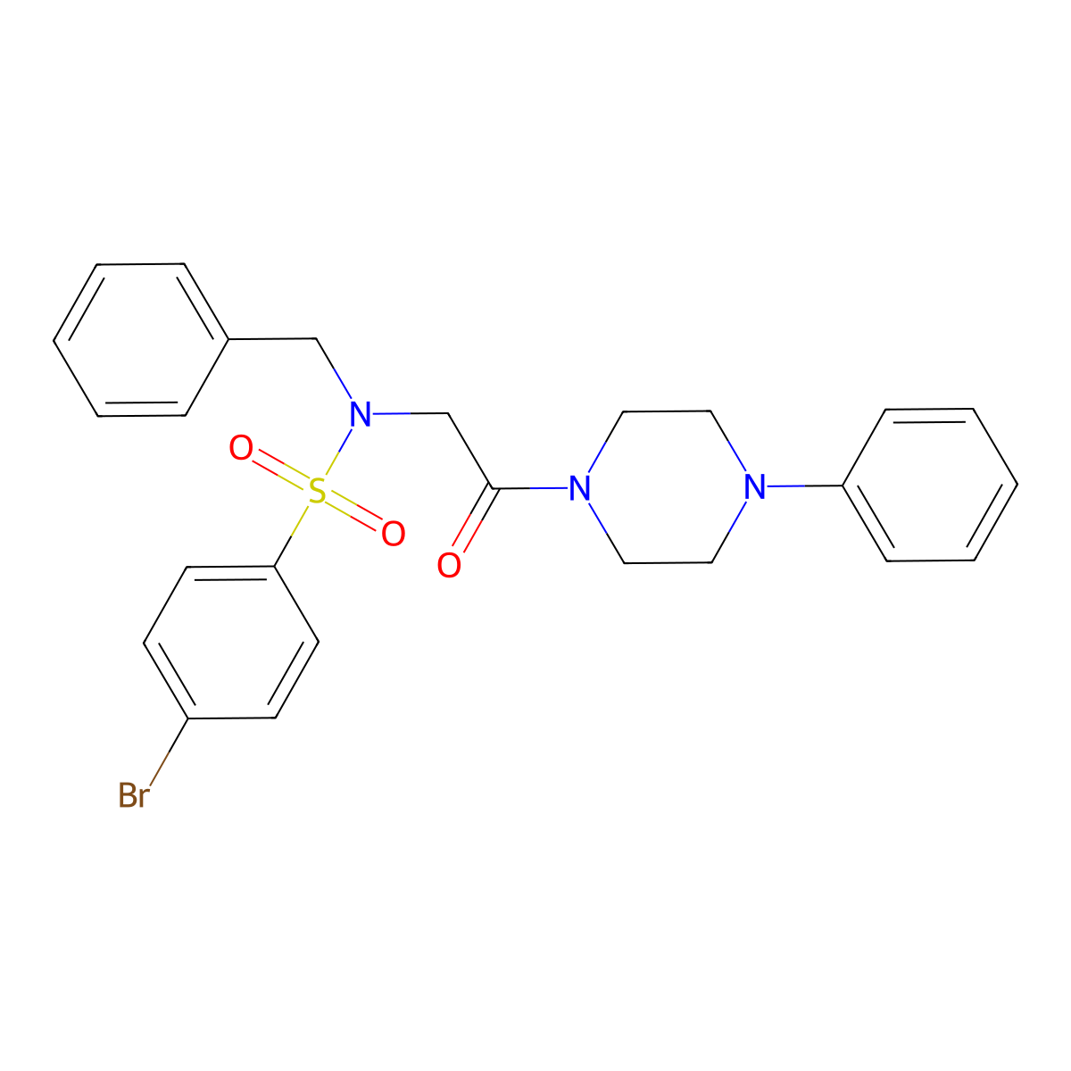 N-benzyl-4-bromo-N-[2-oxo-2-(4-phenylpiperazin-1-yl)ethyl]benzenesulfonamide molecular structure, CAS 371930-41-5