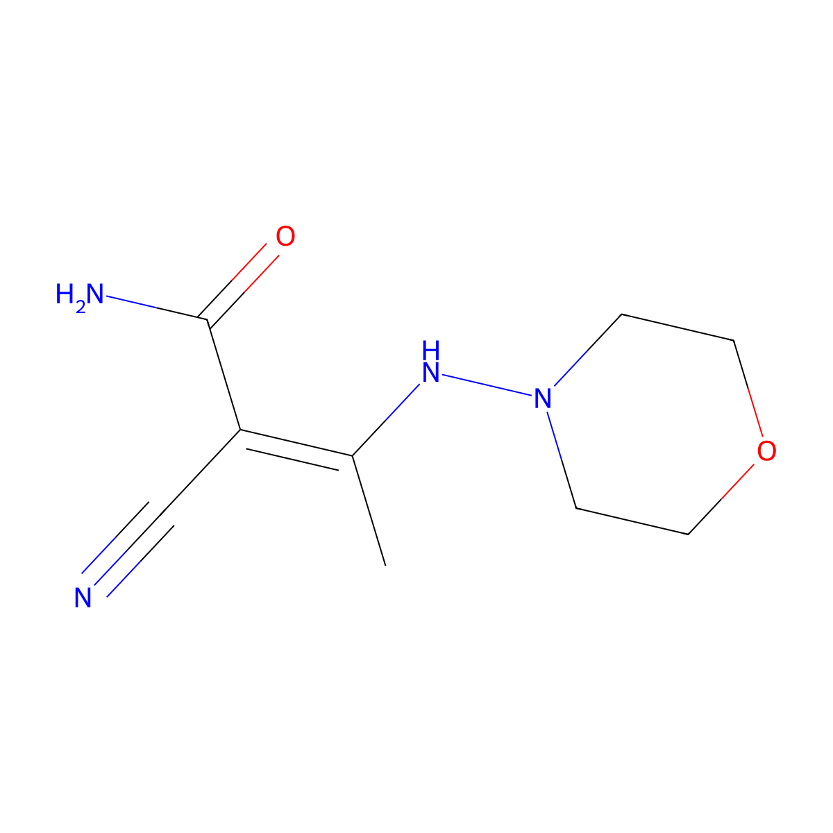 2-Cyano-3-(4-morpholinylamino)-2-butenamide molecular structure, CAS 371930-43-7