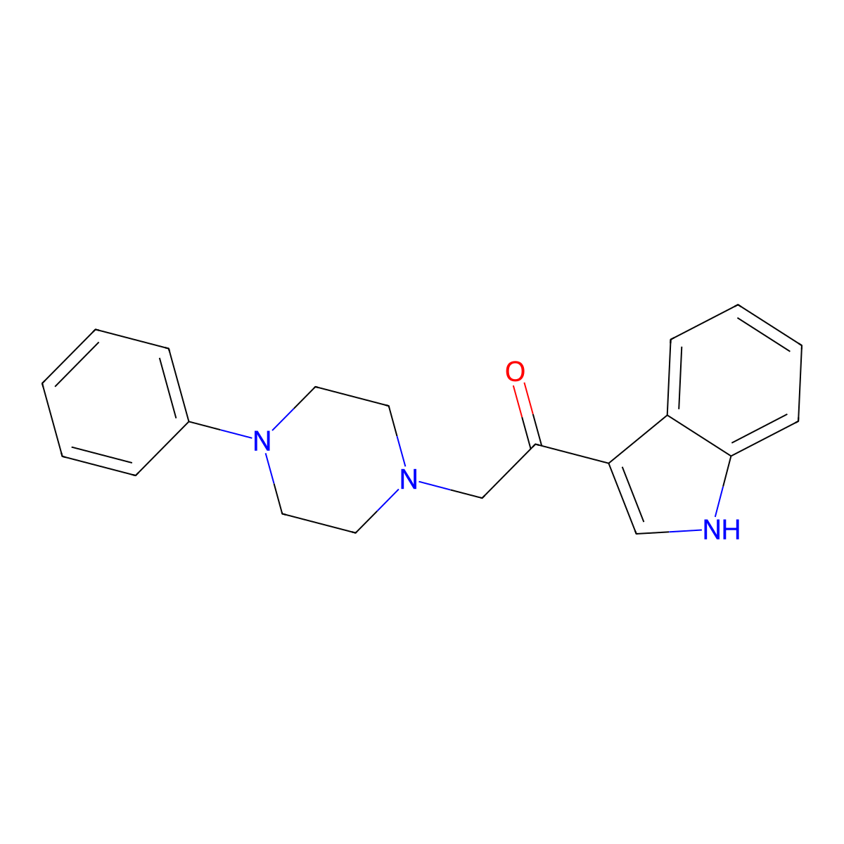 1-(1H-indol-3-yl)-2-(4-phenylpiperazin-1-yl)ethanone molecular structure, CAS 371930-76-6