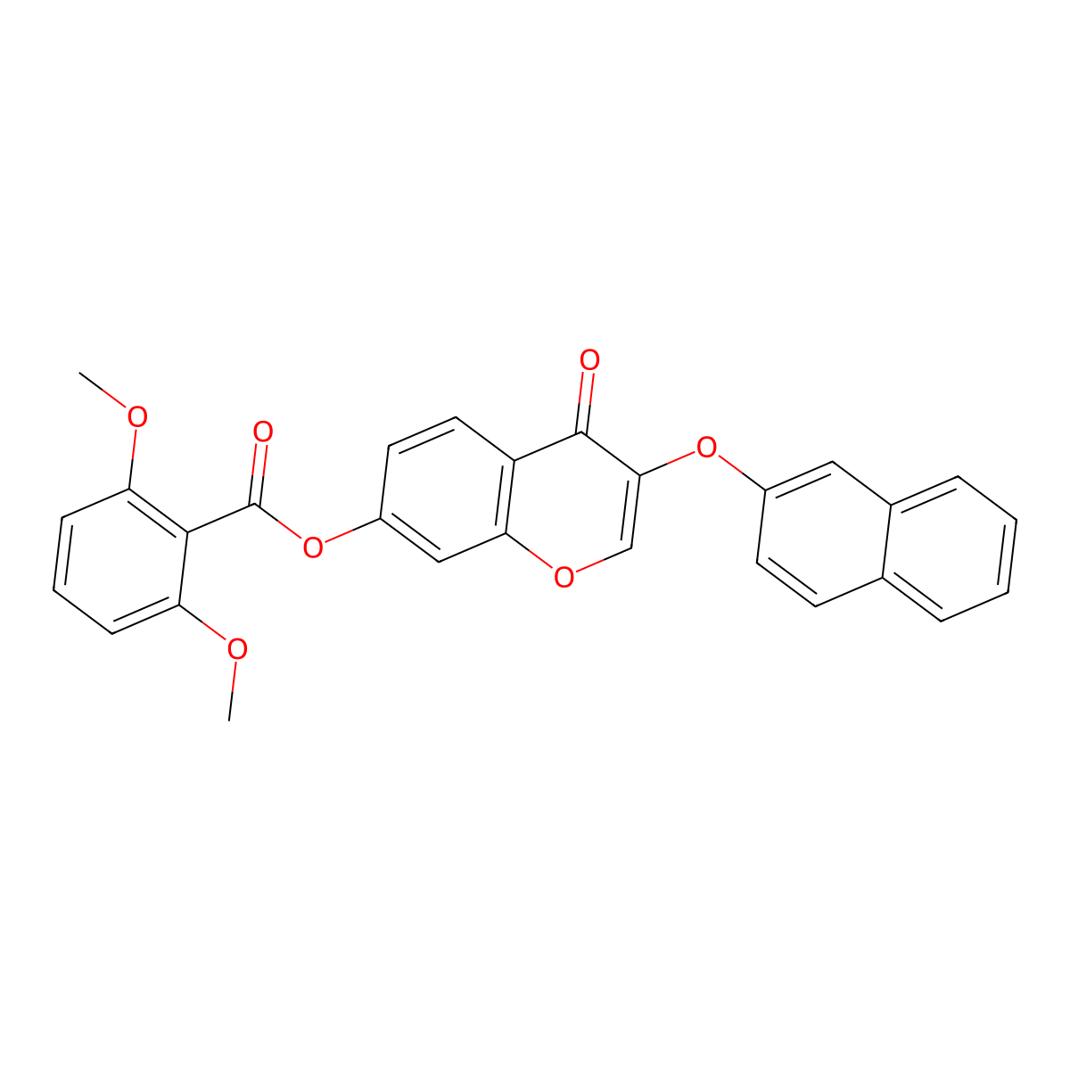 3-(2-naphthyloxy)-4-oxo-4H-chromen-7-yl 2,6-dimethoxybenzoate molecular structure, CAS 371931-01-0