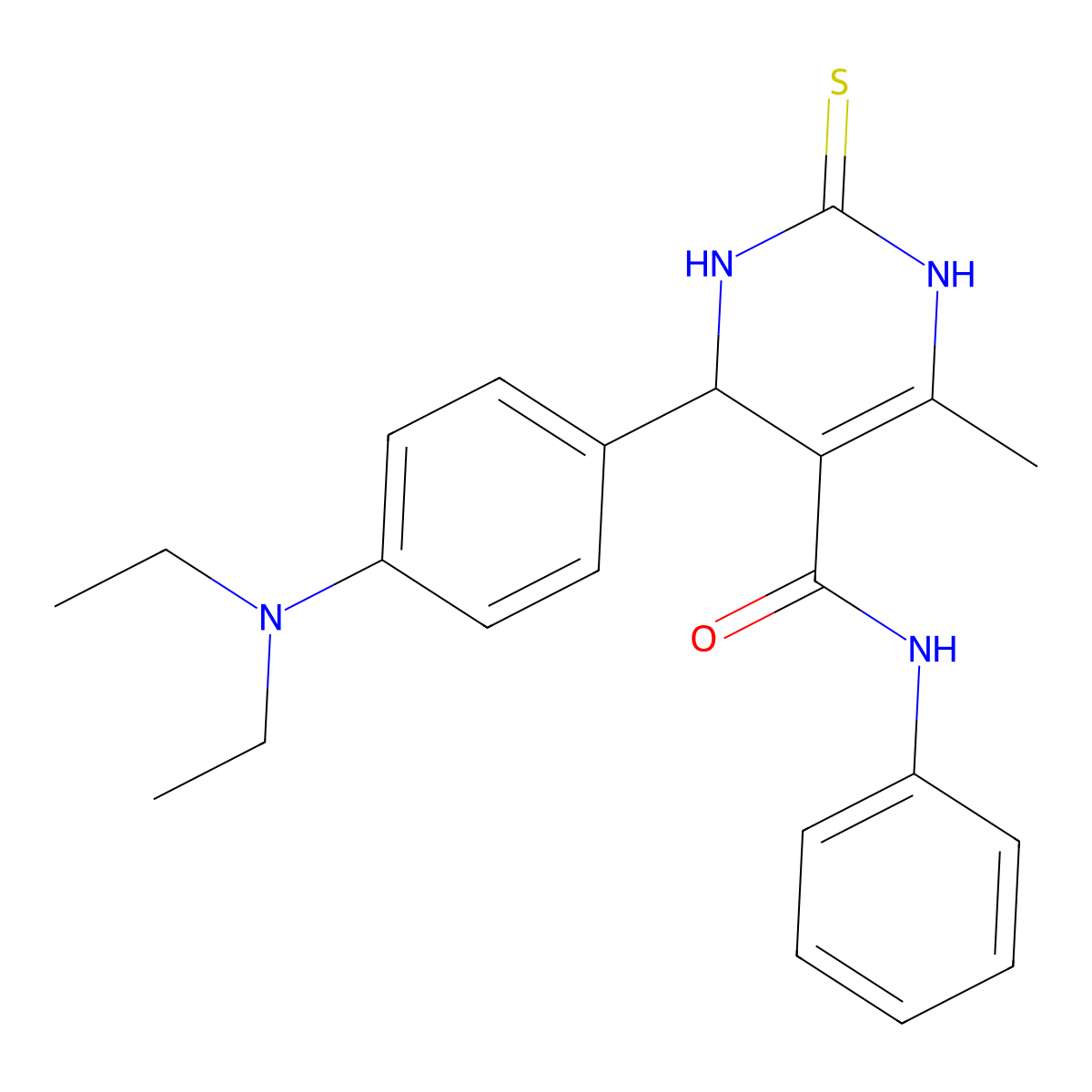 4-[4-(diethylamino)phenyl]-6-methyl-N-phenyl-2-sulfanylidene-3,4-dihydro-1H-pyrimidine-5-carboxamide molecular structure, CAS 371931-07-6