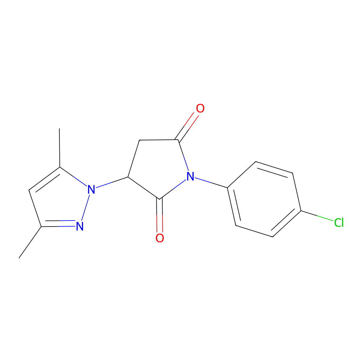 1-(4-Chlorophenyl)-3-(3,5-dimethylpyrazol-1-yl)pyrrolidine-2,5-dione molecular structure, CAS 371931-28-1