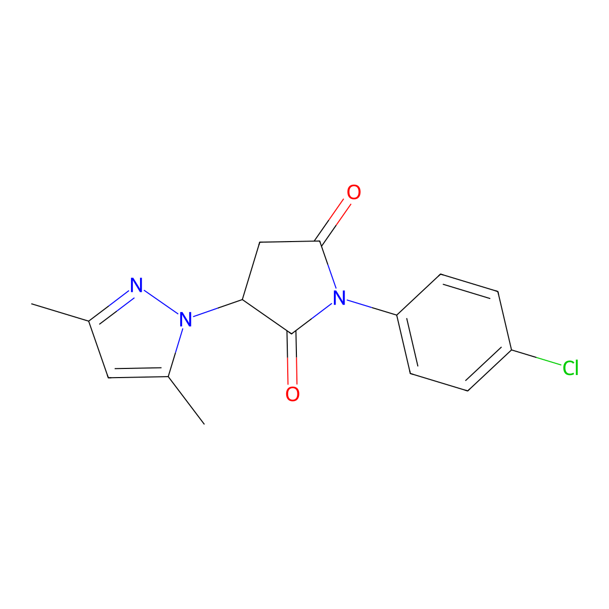 1-(4-Chlorophenyl)-3-(3,5-dimethylpyrazol-1-yl)pyrrolidine-2,5-dione molecular structure, CAS 371931-28-1