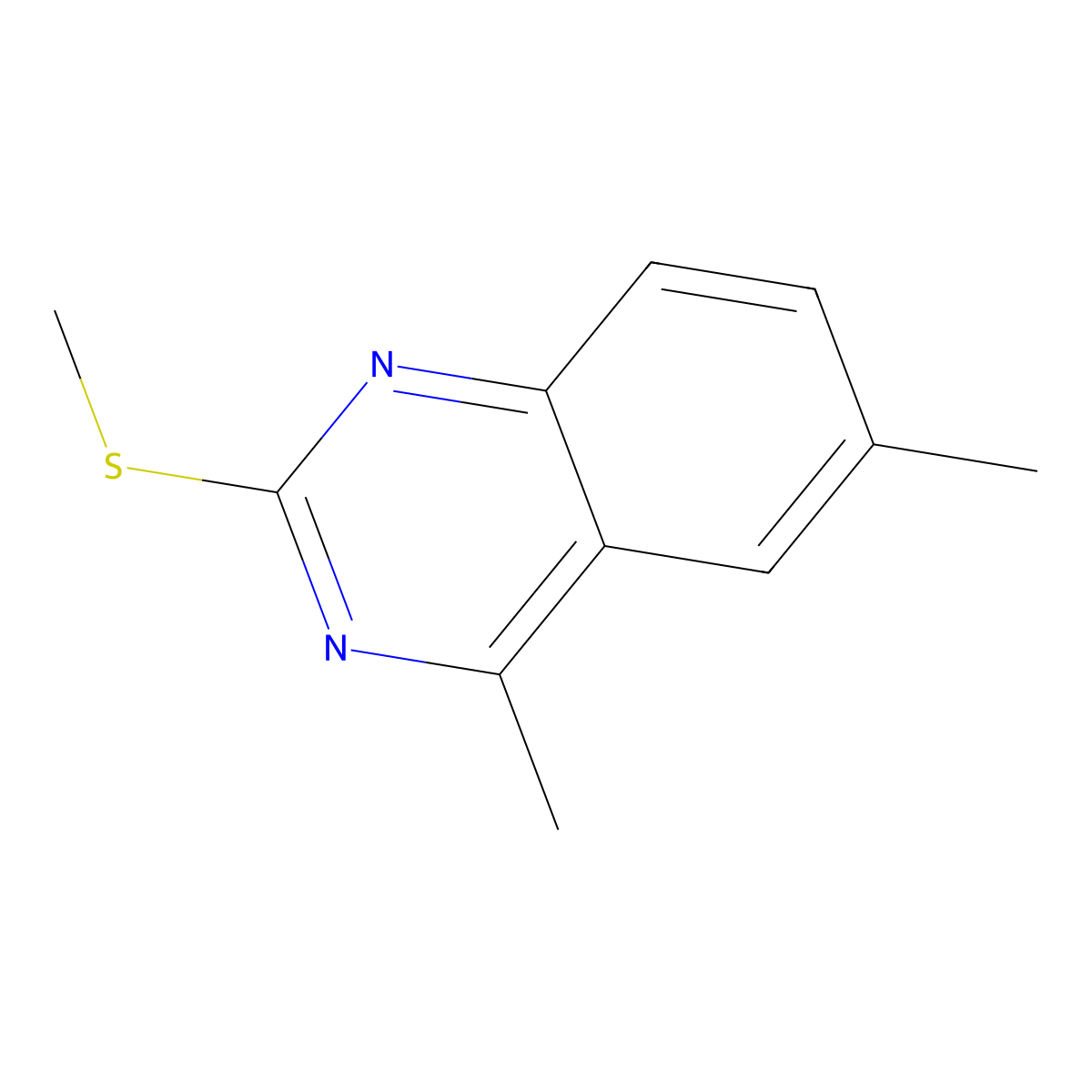 4,6-Dimethyl-2-(methylsulfanyl)quinazoline molecular structure, CAS 371931-50-9
