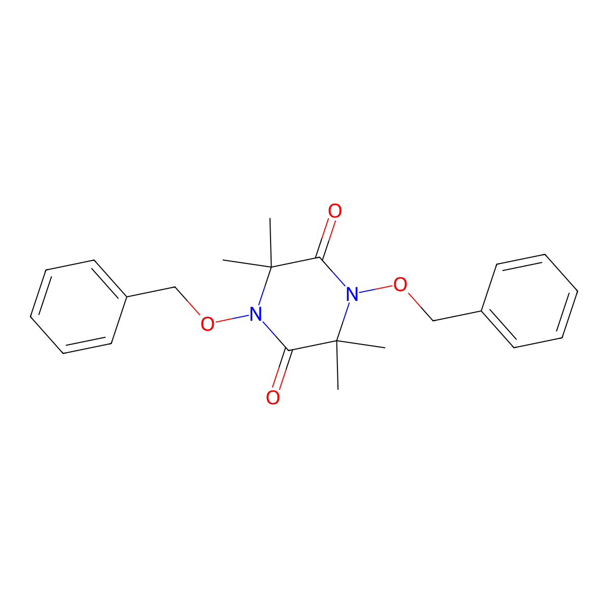 1,4-Bis(benzyloxy)-3,3,6,6-tetramethylpiperazine-2,5-dione molecular structure, CAS 371931-69-0
