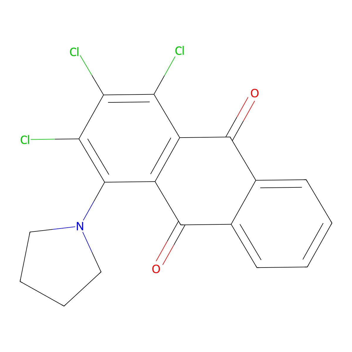 1,2,3-Trichloro-4-pyrrolidin-1-ylanthracene-9,10-dione molecular structure, CAS 371932-01-3