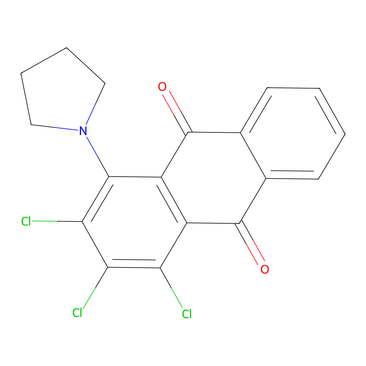 1,2,3-Trichloro-4-pyrrolidin-1-ylanthracene-9,10-dione molecular structure, CAS 371932-01-3