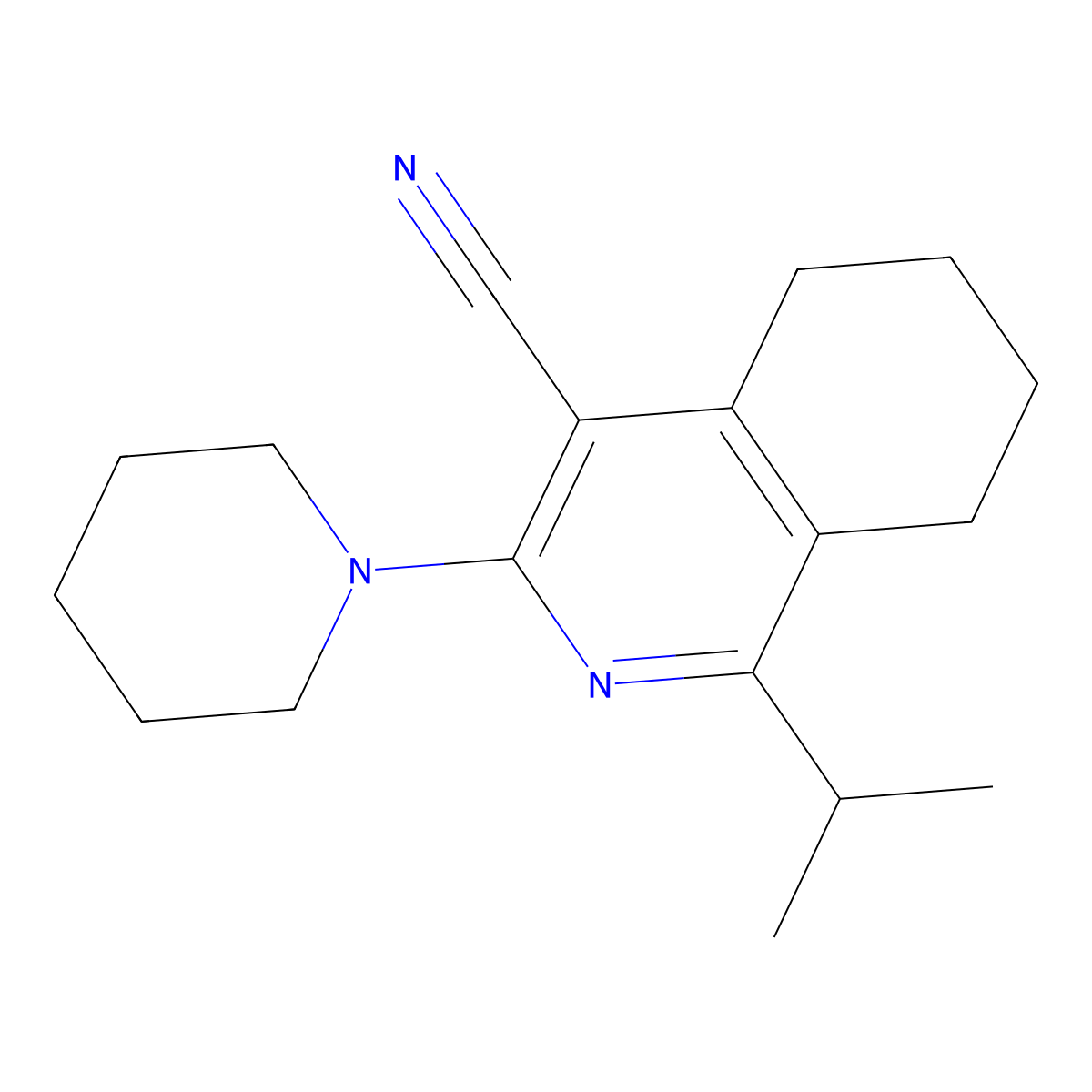 3-Piperidin-1-yl-1-propan-2-yl-5,6,7,8-tetrahydroisoquinoline-4-carbonitrile molecular structure, CAS 371932-26-2