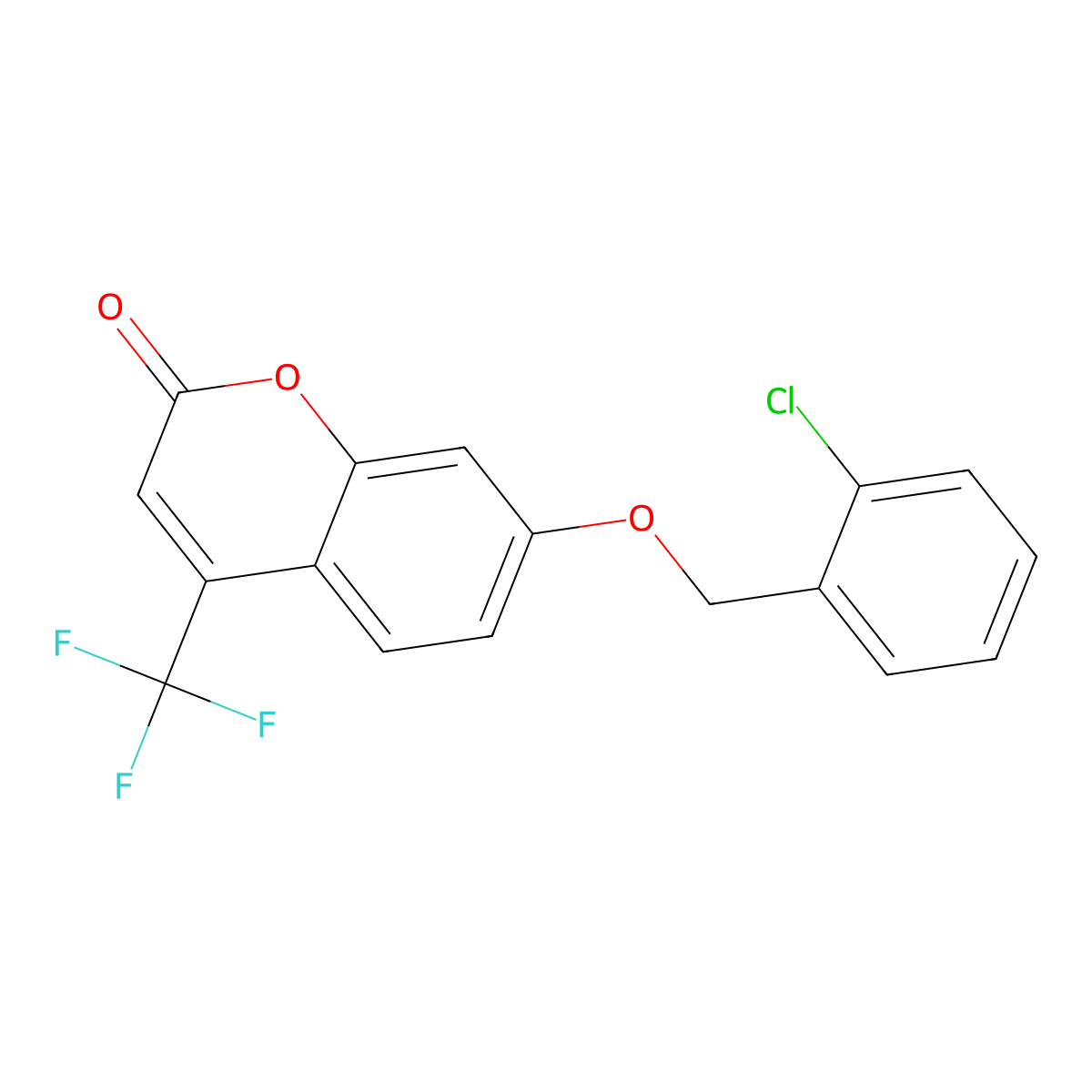 7-[(2-chlorobenzyl)oxy]-4-(trifluoromethyl)-2H-chromen-2-one molecular structure, CAS 371933-48-1