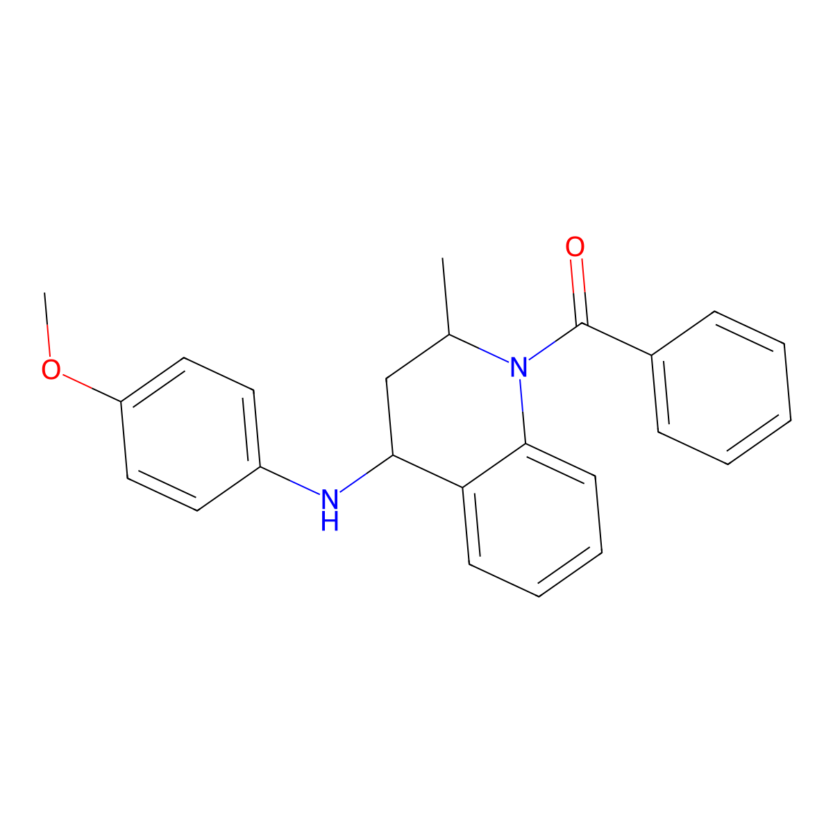 [4-(4-methoxyanilino)-2-methyl-3,4-dihydro-2H-quinolin-1-yl]-phenylmethanone molecular structure, CAS 371934-25-7