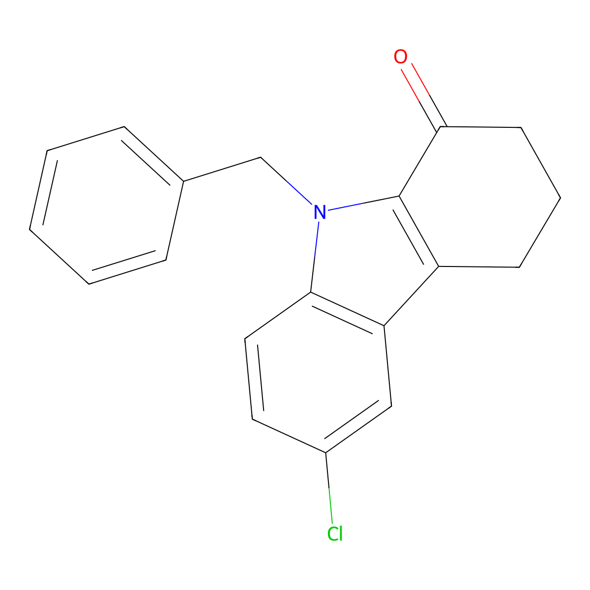 9-benzyl-6-chloro-2,3,4,9-tetrahydro-1H-carbazol-1-one molecular structure, CAS 371934-34-8