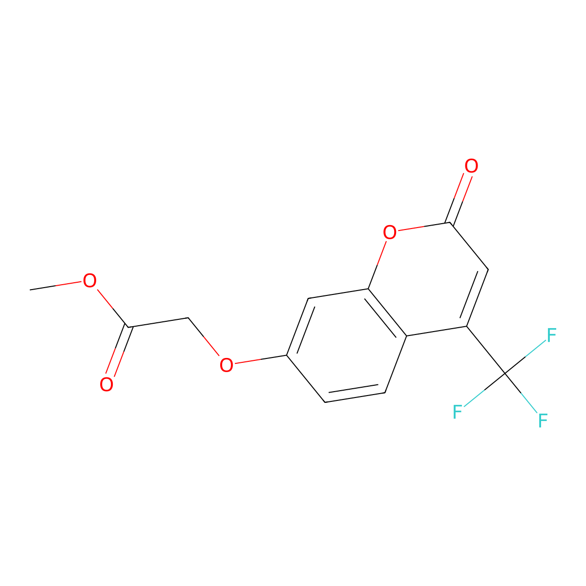 methyl {[2-oxo-4-(trifluoromethyl)-2H-chromen-7-yl]oxy}acetate molecular structure, CAS 371934-35-9