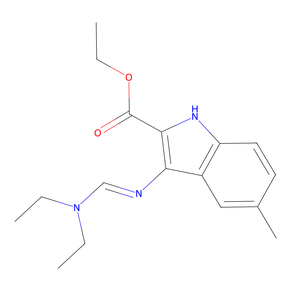 ethyl 3-{[(E)-(diethylamino)methylidene]amino}-5-methyl-1H-indole-2-carboxylate molecular structure, CAS 371935-80-7