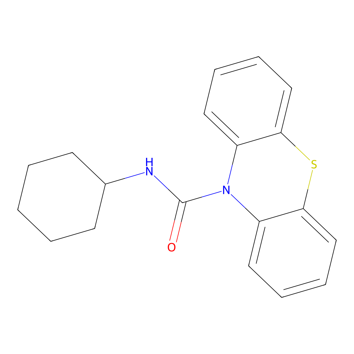 N-cyclohexyl-10H-phenothiazine-10-carboxamide molecular structure, CAS 371937-04-1