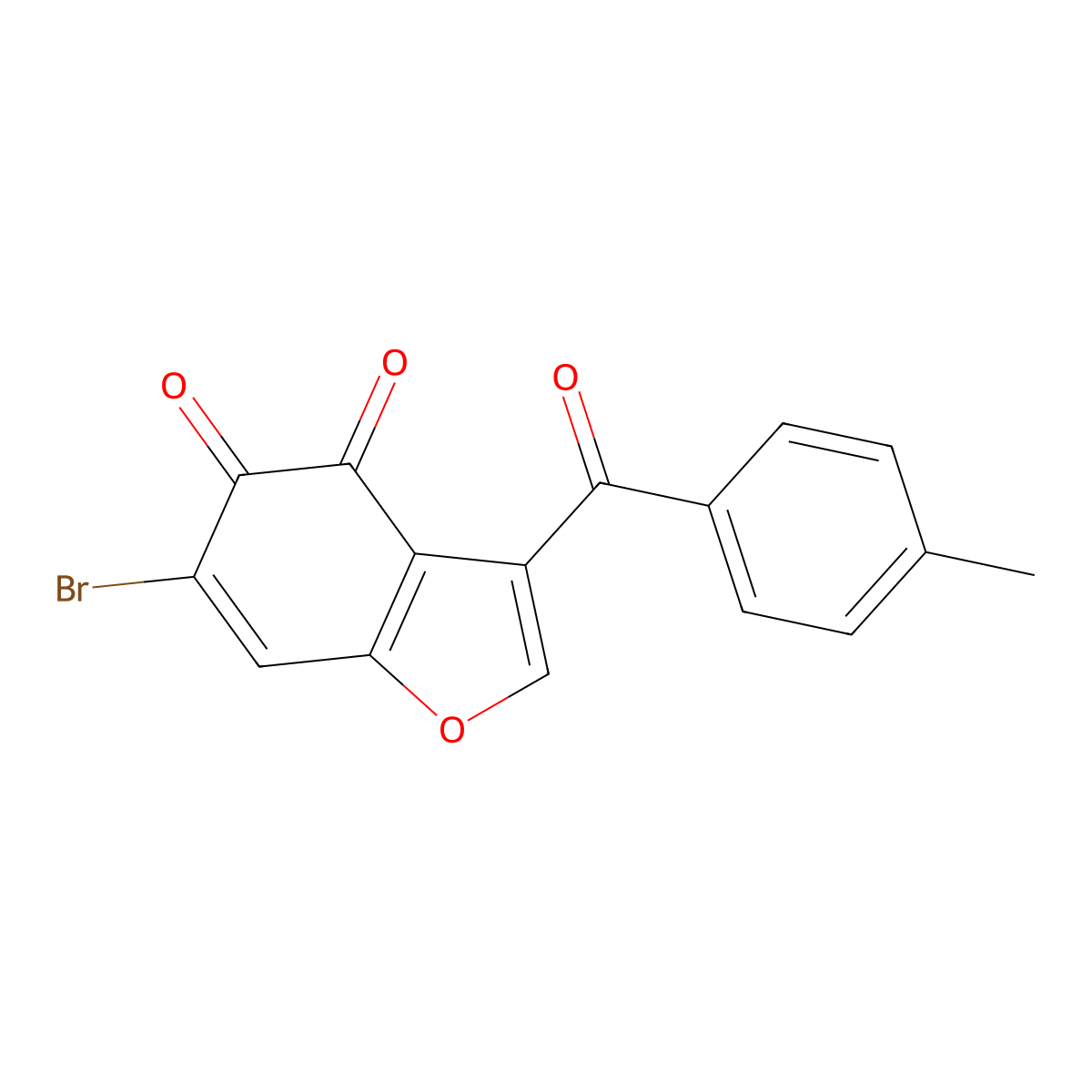 6-Bromo-3-(4-methylbenzoyl)-1-benzofuran-4,5-dione molecular structure, CAS 371937-06-3