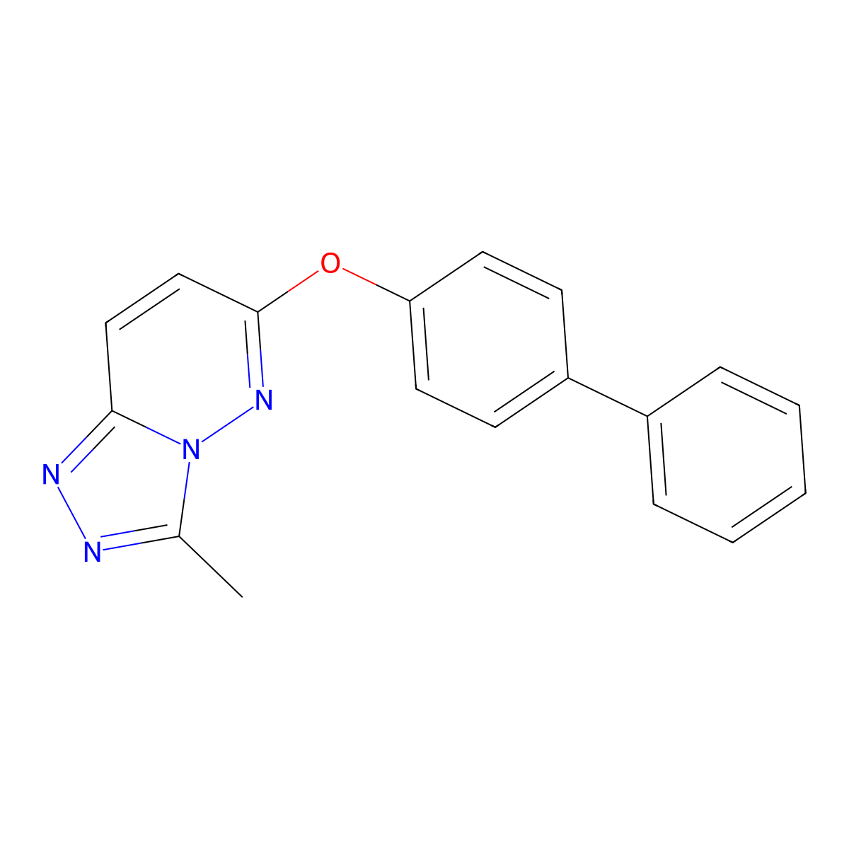 3-Methyl-6-(4-phenylphenoxy)-[1,2,4]triazolo[4,3-b]pyridazine molecular structure, CAS 371937-87-0