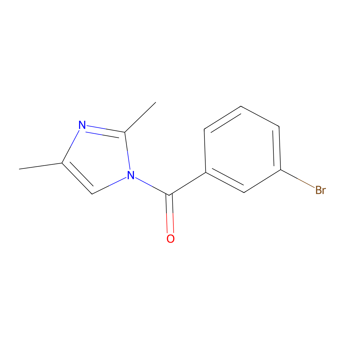 (3-bromophenyl)(2,4-dimethyl-1H-imidazol-1-yl)methanone molecular structure, CAS 371937-97-2