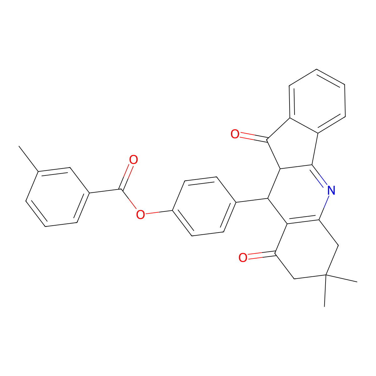 4-(7,7-dimethyl-9,11-dioxo-7,8,9,10,10a,11-hexahydro-6H-indeno[1,2-b]quinolin-10-yl)phenyl 3-methylbenzoate molecular structure, CAS 371938-28-2