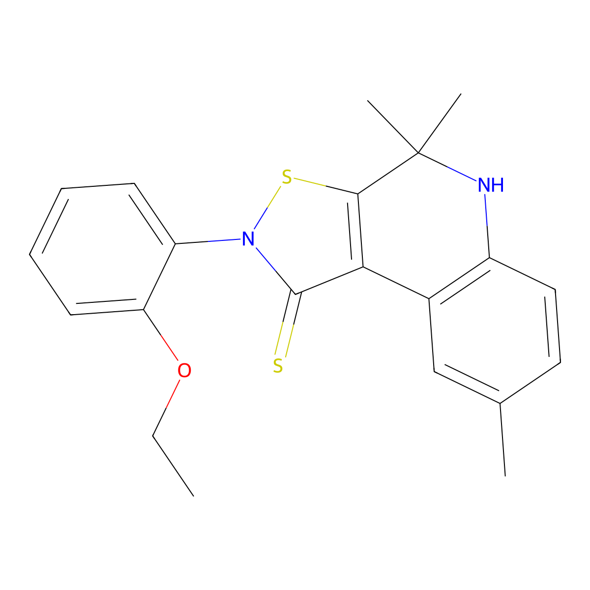 2-(2-ethoxyphenyl)-4,4,8-trimethyl-5H-[1,2]thiazolo[5,4-c]quinoline-1-thione molecular structure, CAS 371939-06-9