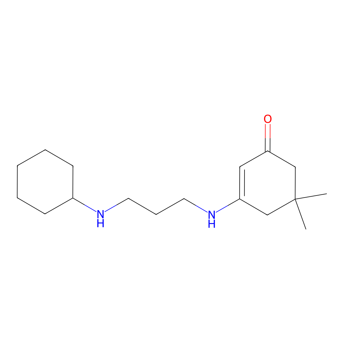 3-{[3-(Cyclohexylamino)propyl]amino}-5,5-dimethylcyclohex-2-en-1-one molecular structure, CAS 371939-42-3