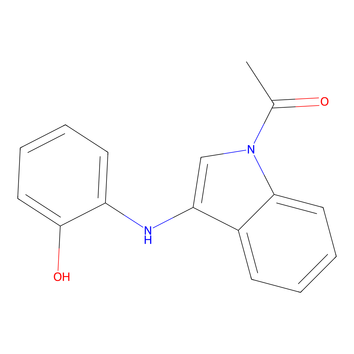 1-(3-((2-Hydroxyphenyl)amino)-1H-indol-1-yl)ethan-1-one molecular structure, CAS 371940-06-6