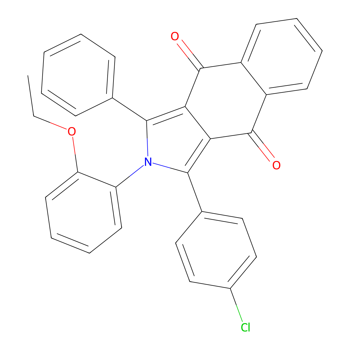 3-(4-Chlorophenyl)-2-(2-ethoxyphenyl)-1-phenylbenzo[f]isoindole-4,9-dione molecular structure, CAS 371940-66-8