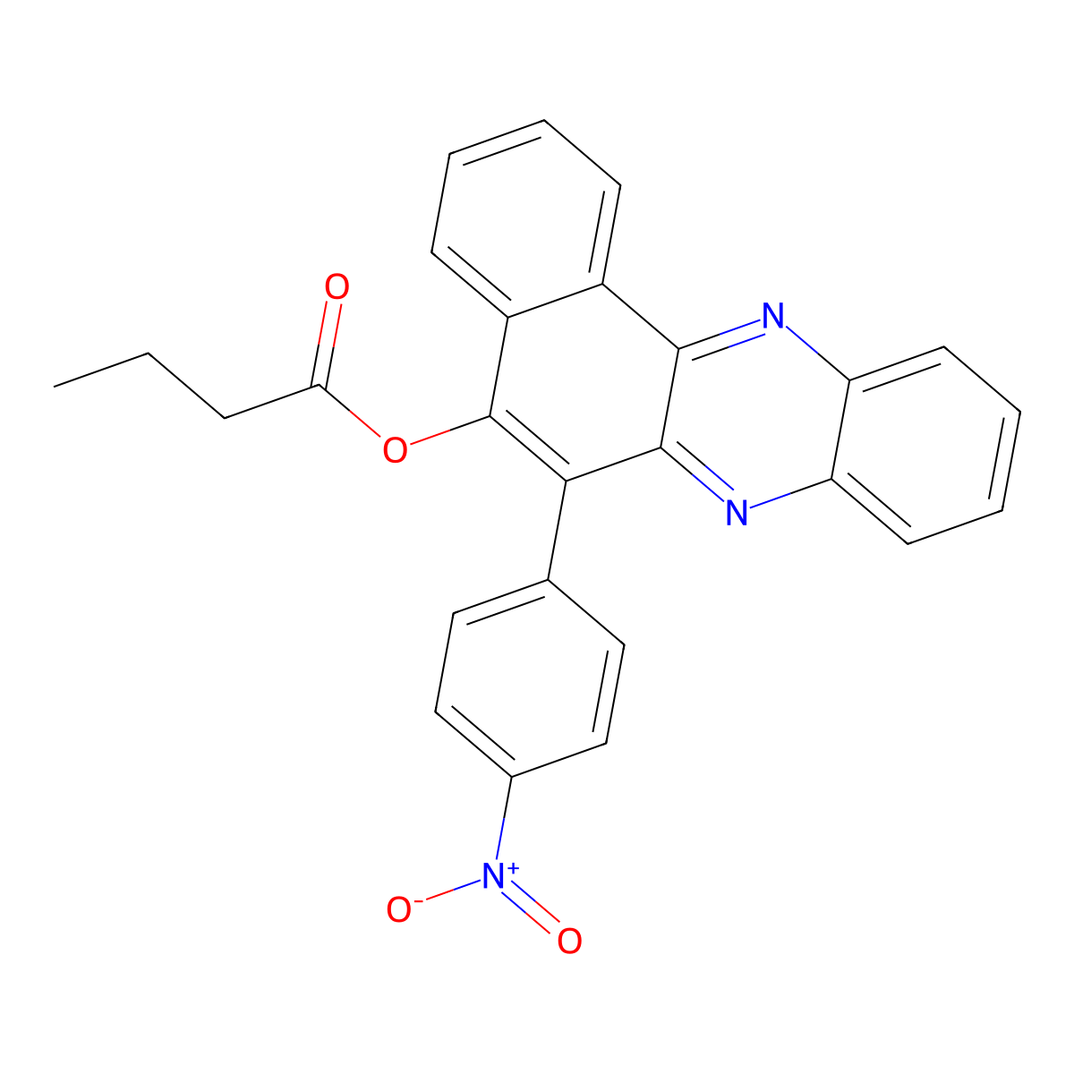 [6-(4-Nitrophenyl)benzo[a]phenazin-5-yl] butanoate molecular structure, CAS 371940-76-0
