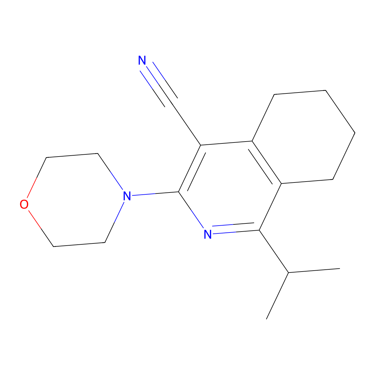 1-Isopropyl-3-(4-morpholinyl)-5,6,7,8-tetrahydro-4-isoquinolinecarbonitrile molecular structure, CAS 371942-22-2