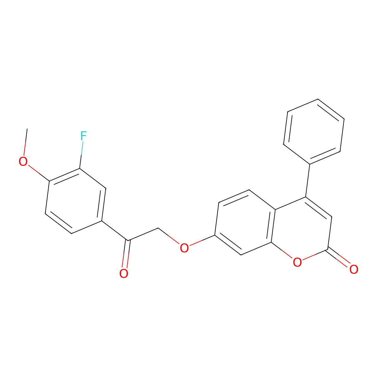 7-[2-(3-fluoro-4-methoxyphenyl)-2-oxoethoxy]-4-phenyl-2H-chromen-2-one molecular structure, CAS 371942-41-5