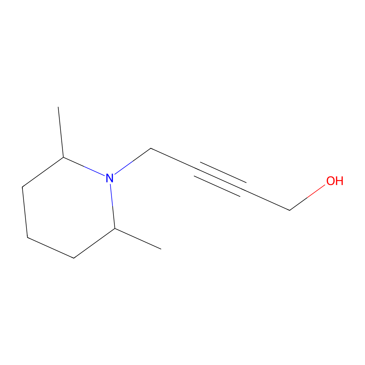 4-(2,6-Dimethylpiperidin-1-yl)but-2-yn-1-ol molecular structure, CAS 371942-50-6
