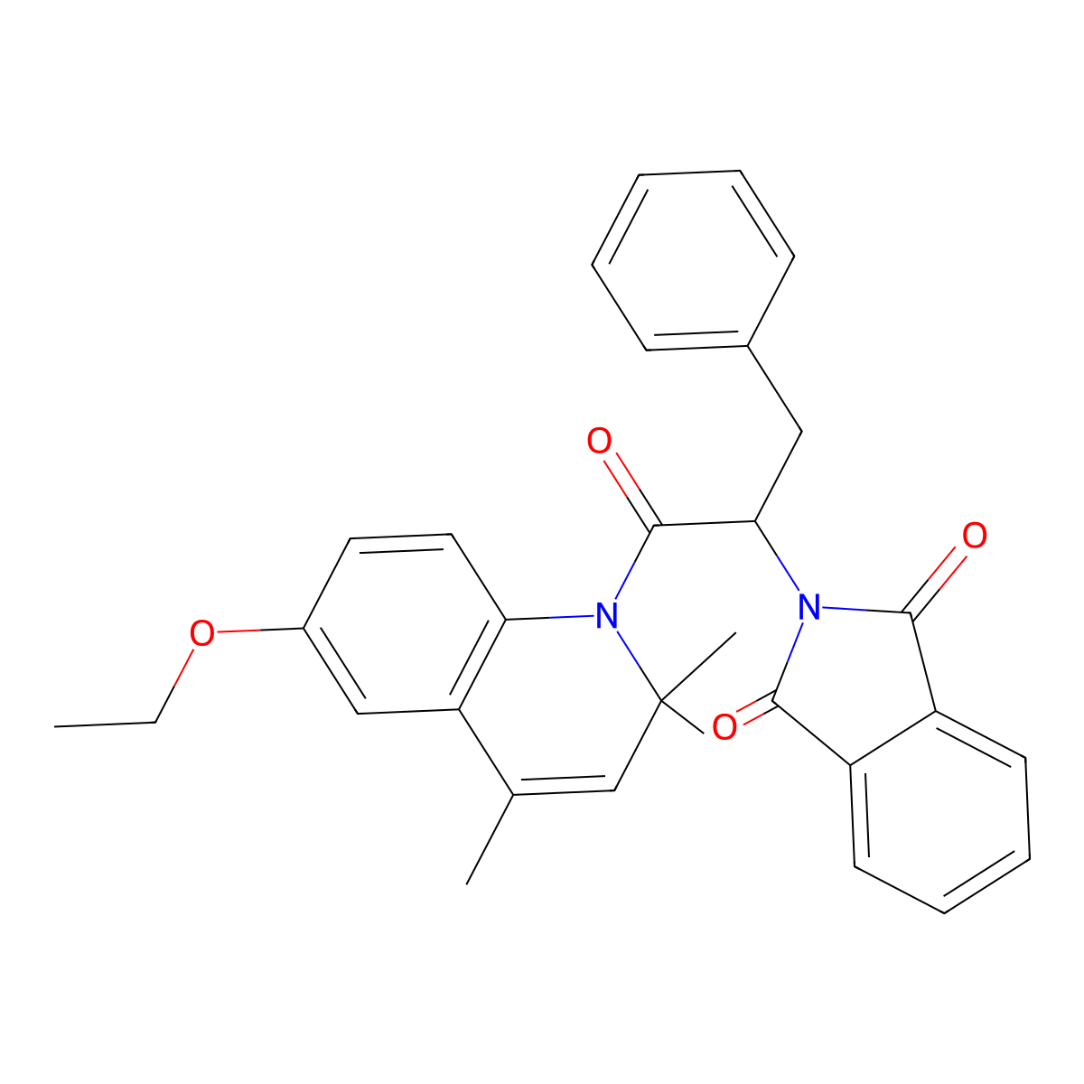 2-[1-(6-Ethoxy-2,2,4-trimethylquinolin-1-yl)-1-oxo-3-phenylpropan-2-yl]isoindole-1,3-dione molecular structure, CAS 371942-63-1