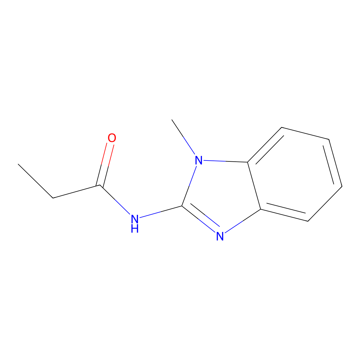 N-(1-methylbenzimidazol-2-yl)propanamide molecular structure, CAS 371942-81-3
