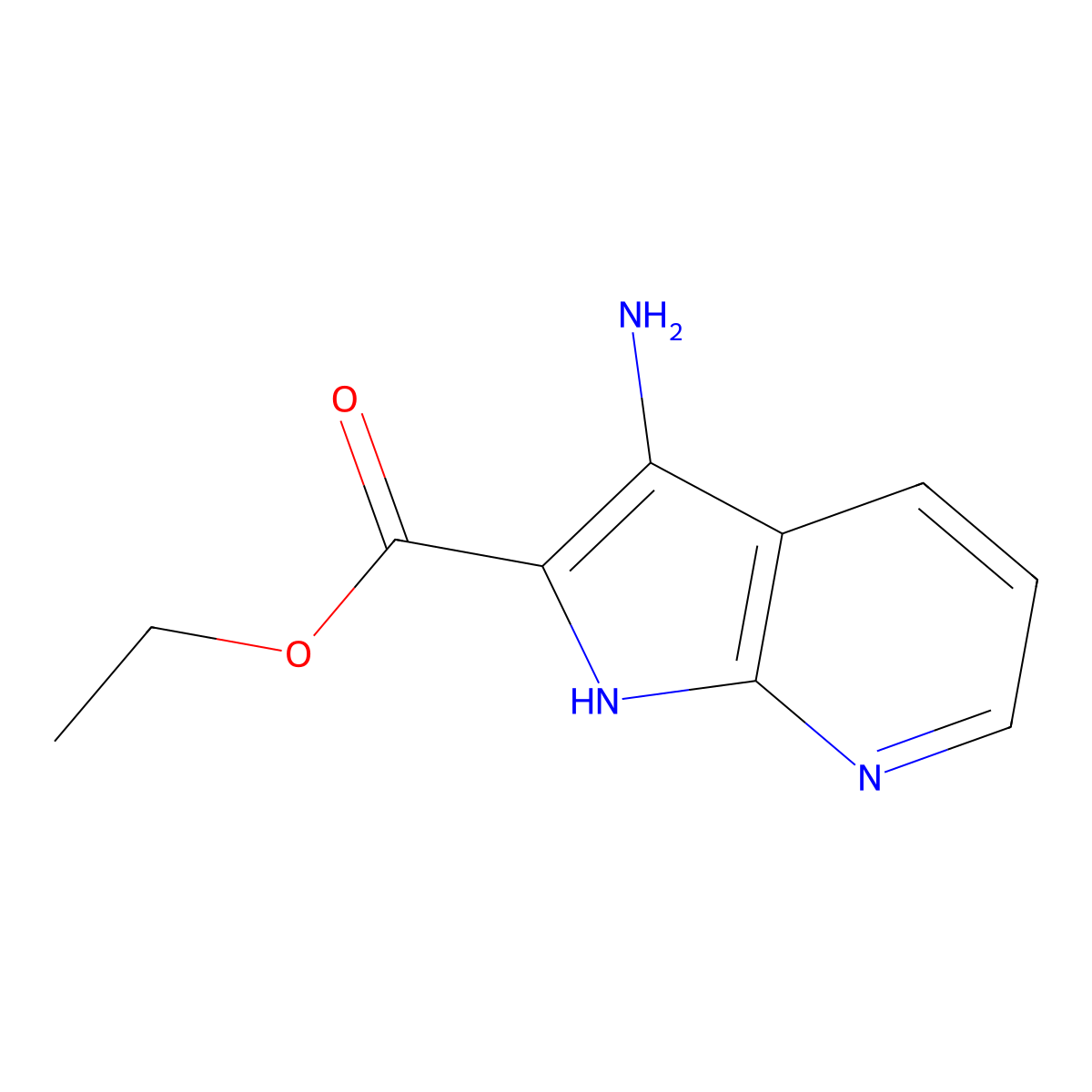 Ethyl 3-amino-1H-pyrrolo[2,3-b]pyridine-2-carboxylate molecular structure, CAS 371943-13-4