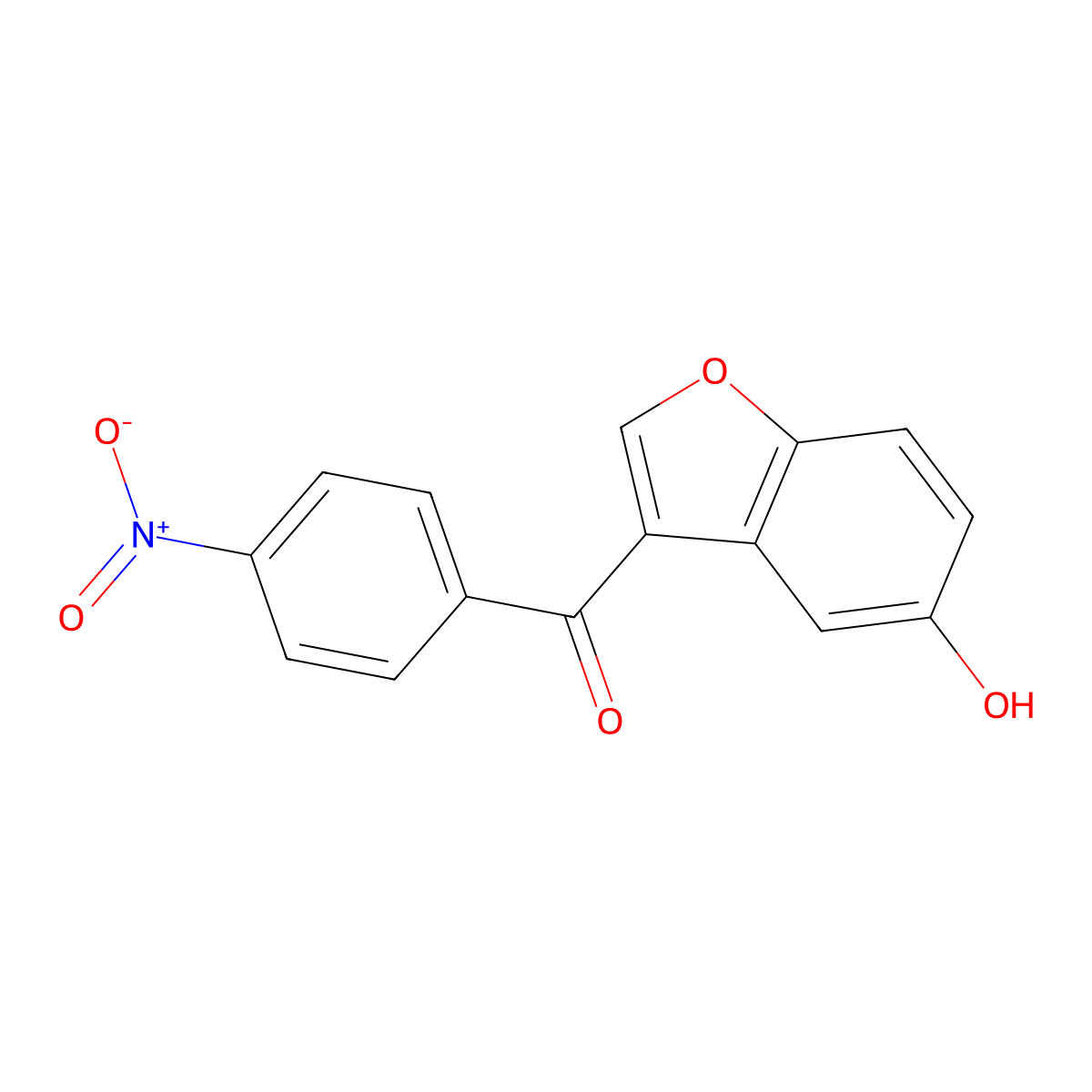 (5-Hydroxy-1-benzofuran-3-yl)-(4-nitrophenyl)methanone molecular structure, CAS 371943-32-7