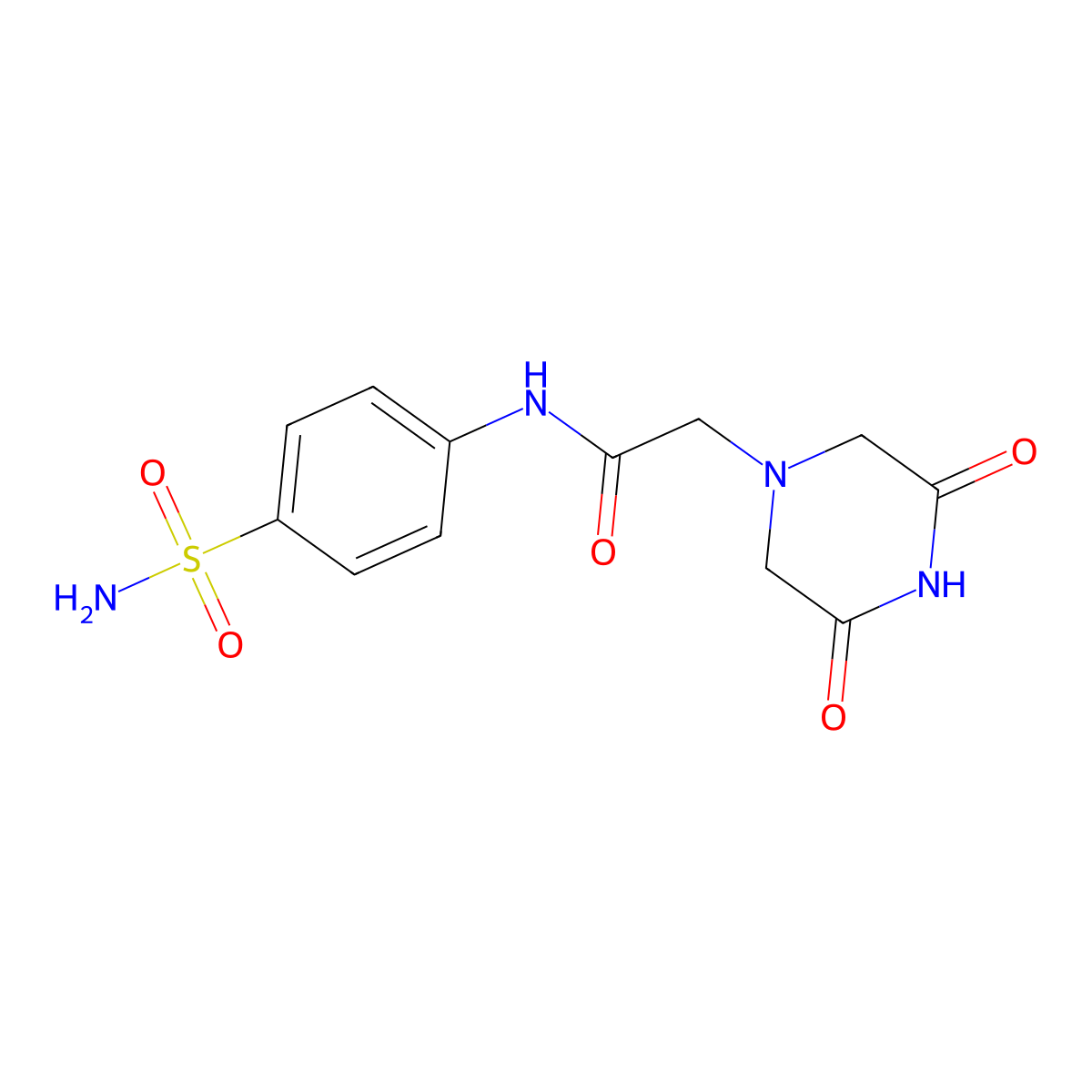 2-(3,5-dioxopiperazin-1-yl)-N-(4-sulfamoylphenyl)acetamide molecular structure, CAS 371943-45-2