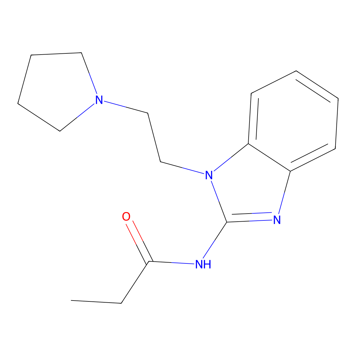 N-[1-(2-pyrrolidin-1-ylethyl)benzimidazol-2-yl]propanamide molecular structure, CAS 371944-11-5