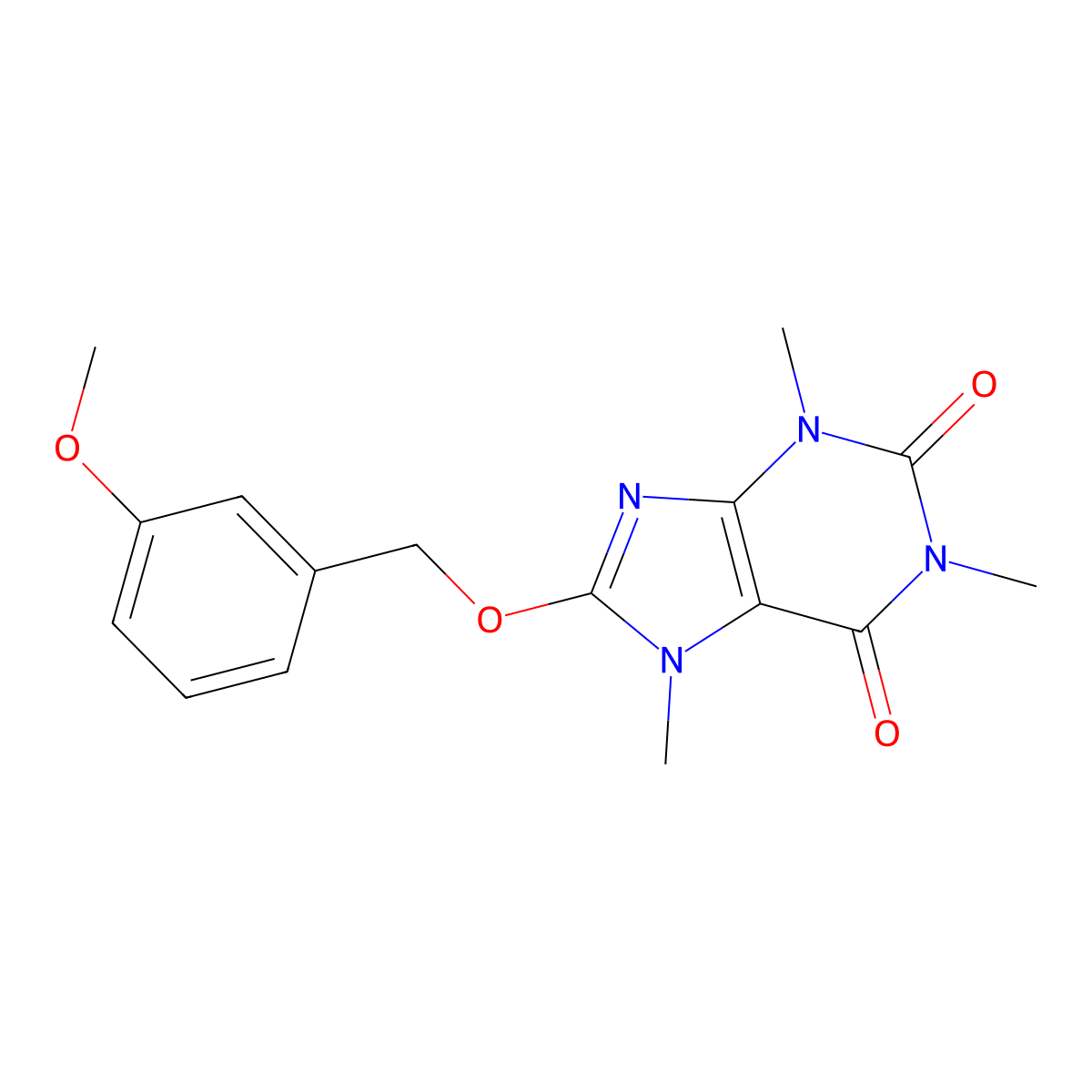 8-(3-Methoxybenzyloxy)caffeine molecular structure, CAS 371944-58-0