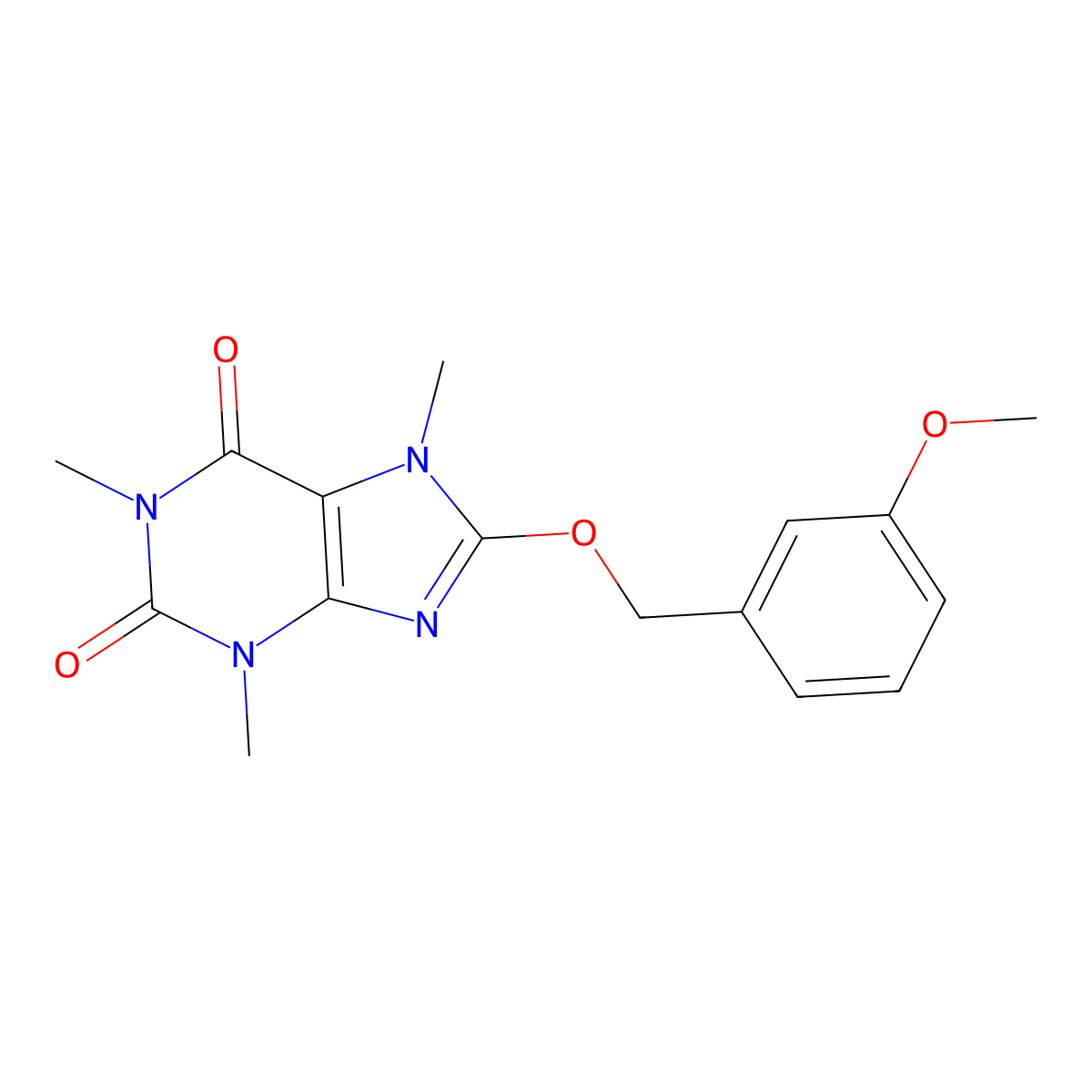 8-(3-Methoxybenzyloxy)caffeine molecular structure, CAS 371944-58-0