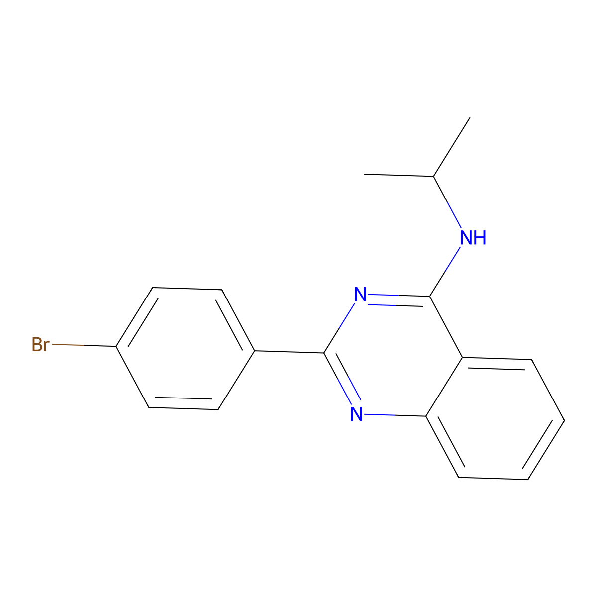 2-(4-bromophenyl)-N-propan-2-ylquinazolin-4-amine molecular structure, CAS 371945-15-2