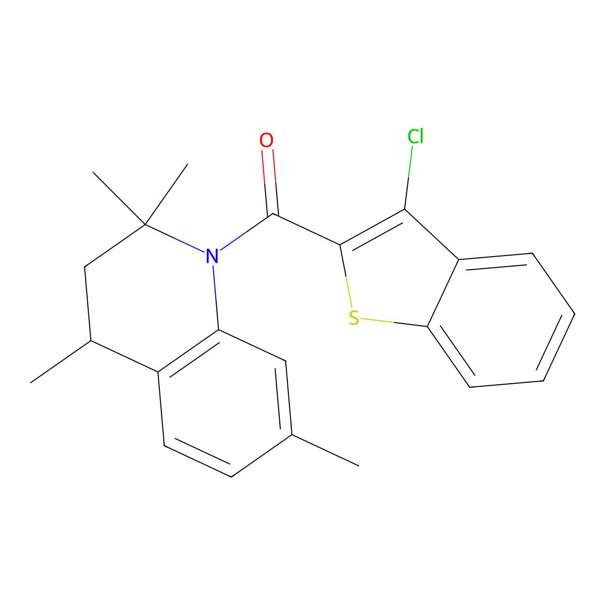 1-[(3-Chloro-1-benzothien-2-yl)carbonyl]-2,2,4,7-tetramethyl-1,2,3,4-tetrahydroquinoline molecular structure, CAS 371945-62-9