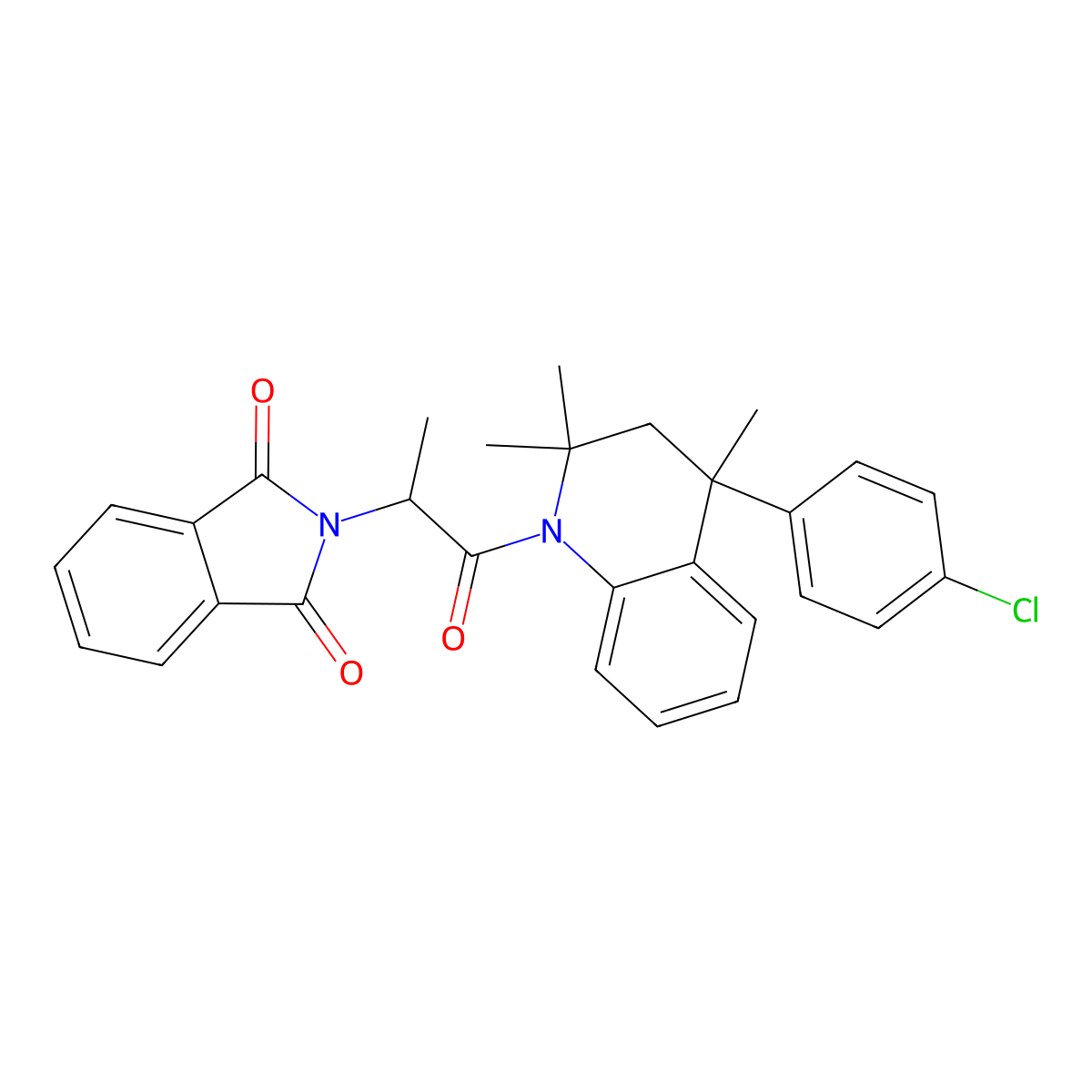 2-{1-[4-(4-chlorophenyl)-2,2,4-trimethyl-3,4-dihydroquinolin-1(2H)-yl]-1-oxopropan-2-yl}-1H-isoindole-1,3(2H)-dione molecular structure, CAS 371946-82-6
