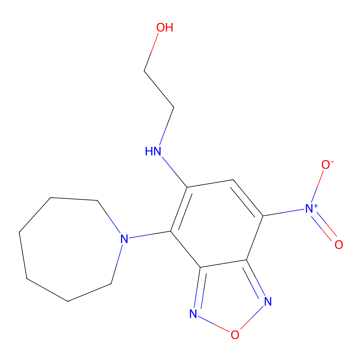 2-[[4-(Azepan-1-yl)-7-nitro-2,1,3-benzoxadiazol-5-yl]amino]ethanol molecular structure, CAS 371948-03-7