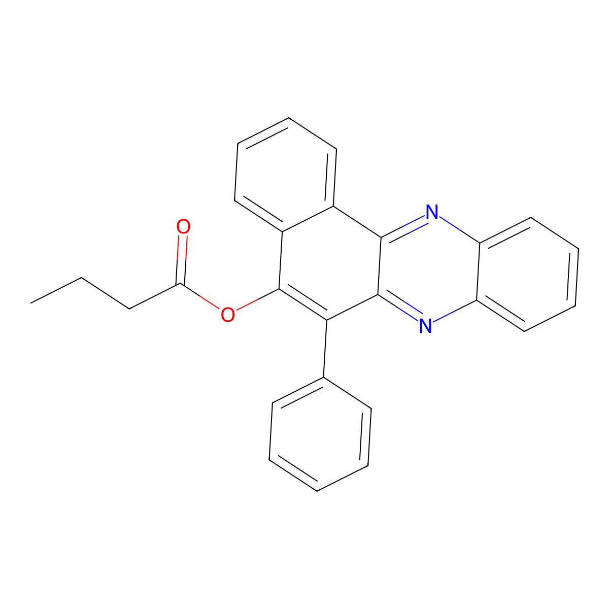 6-Phenylbenzo[a]phenazin-5-yl butanoate molecular structure, CAS 371948-99-1