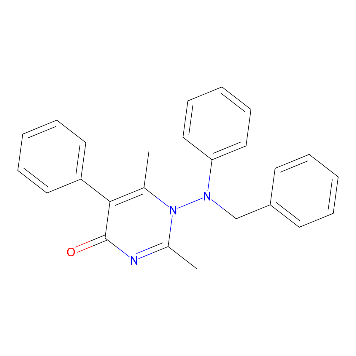 1-(N-benzylanilino)-2,6-dimethyl-5-phenylpyrimidin-4-one molecular structure, CAS 371949-15-4